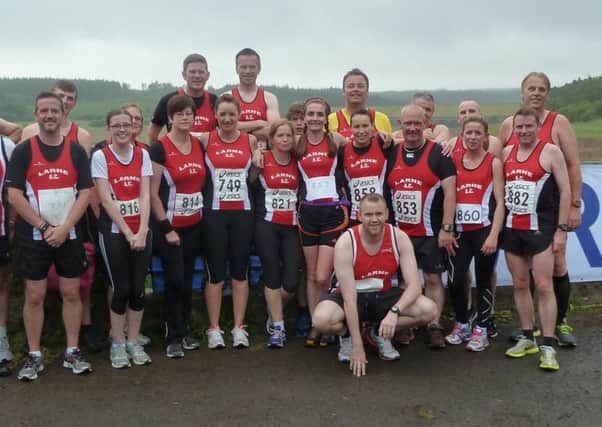 Members of Larne Athletic Club pictured at the East Antrim Trail races series. INLT 27-922-CON