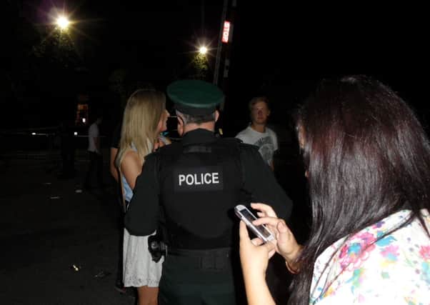 Banbridge PSNI policing closing time at the clubs in the town