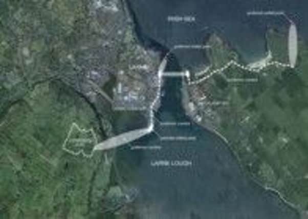 Gaelectric has confirmed the planned route of the pipeline, which will take in water north of Larne harbour, and discharge brine at Castle Robin, Islandmagee. The water will be used to create underground storage caverns at Carnduff by a process known as leaching, producing brine as a by-product.  INLT 27-686-CON