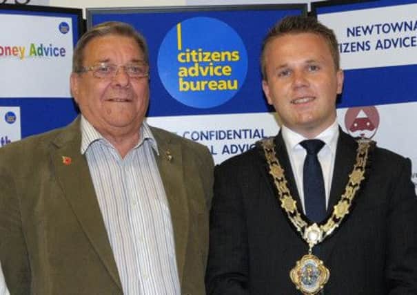 CAB chairman Billy Snoddy and Mayor Thomas Hogg at the CAB AGM.