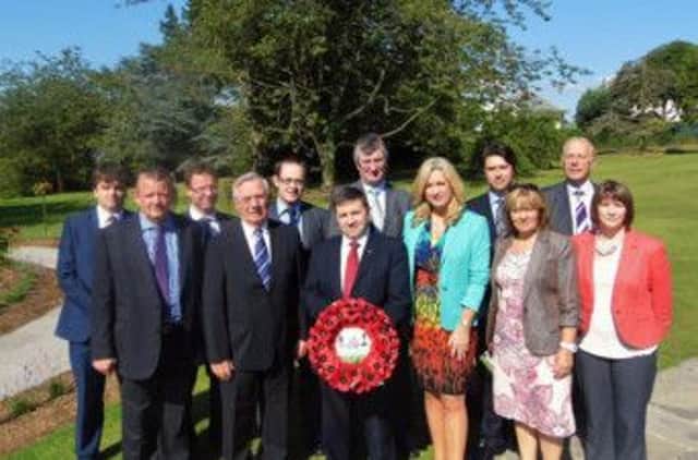 Members of the Ulster Unionist Party who laid a wreath at the Somme. INBM28-14 S