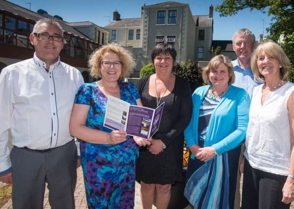 July 2014: Attending the tourism workshop and networking event, organised by the Lough Neagh Partnership and Tourism Ireland are (l-r) Lawrence Mullan, The Crosskeys Inn; Geraldine Egan, Tourism Ireland; Christine Butler, Ballymena Borough Council; Niamh Byrne, Abhainn-Ri Farm & Cottages Co Wicklow; Damien Clarke, Portglenone Enterprise Group; Rosemary Lightbody, NITB. Pic by Chris Neely.