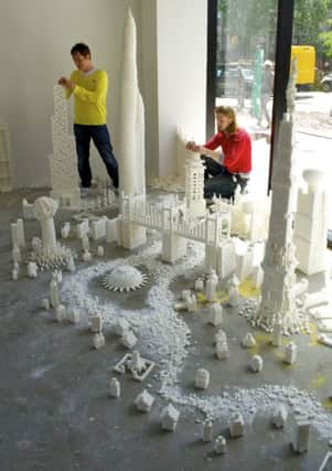 Mark Revels with Brendan Jamison  have completed a giant sugar cube sculpture installation in NYC.