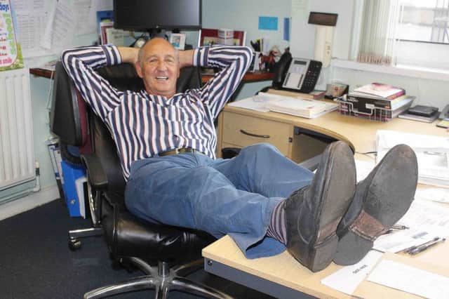 A relaxed John Platt in his office for the last time as Principal of Millburn Primary School. INCR27 PLATT 1 MJ PICTURE MARK JAMIESON.