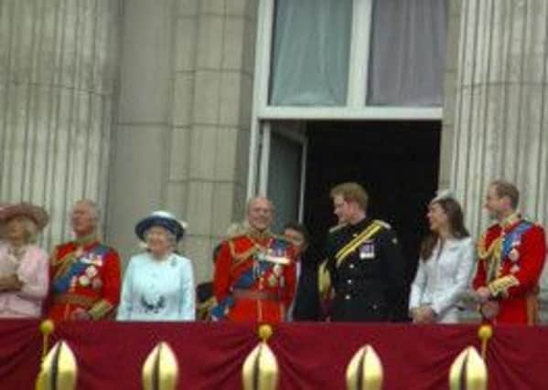 The view the local Brownies and Guides had of the Royal Family.