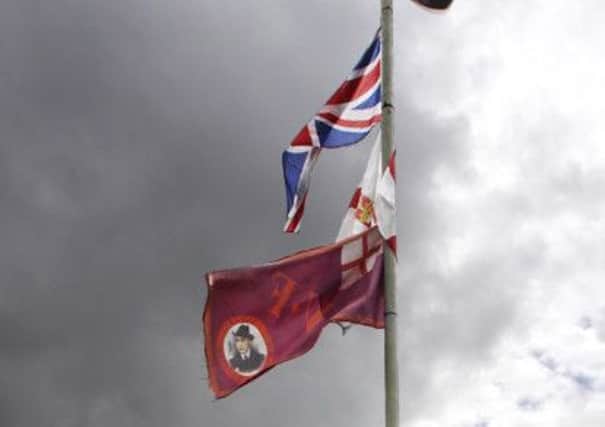 UVF flags in Limavady. INLV2714-262KDR