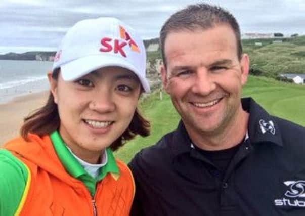 Na Yeon Choi pictured with her caddy David Jones at Royal Portrush