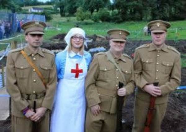 Tyrone Somme Association members in period WWI Army and Nurse uniforms