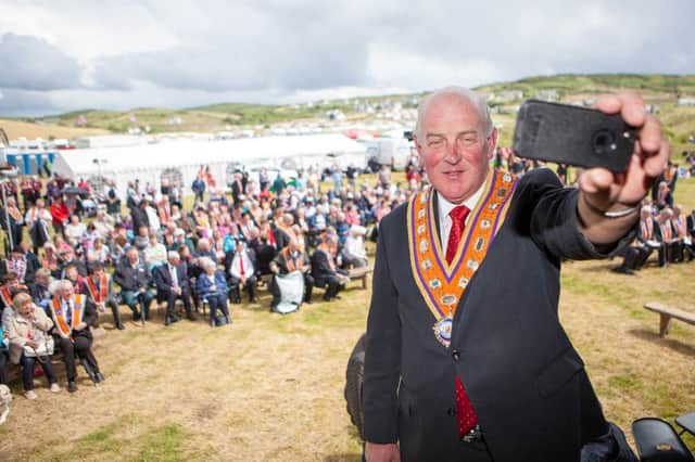 Grand Master of the Grand Orange Lodge of Ireland, Edward Stevenson, is encouraging those attending Twelfth demonstrations this weekend to take and share 'selfie' photographs.