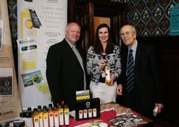 Leona Kane with David Simpson MP and Norman Tebbit.