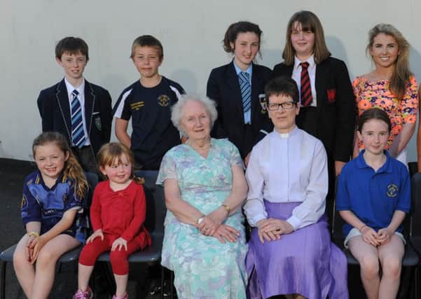 Junior winners from the Weslyan School of Music with Rev June Parke and Mrs Sylvia McMenemy.