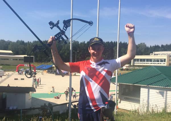 Archery GB's Jordan Mitchell in Moscow. INLT 30-908-CON