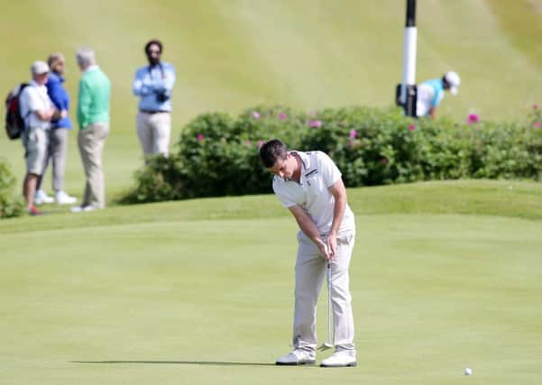 Ballymena Golf Club's Dermot McElroy in action during last week's Cathedral Eye Clinic Nort of Ireland Open Championship at Portrush. Dermot and Galgorm Castle's Jordan Hood were the best local peformers, each reaching the last 16 of the prestigious competition. Picture: Press Eye.
