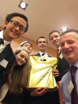 The GTracks team take a 'selfie' at Buckingham Palace