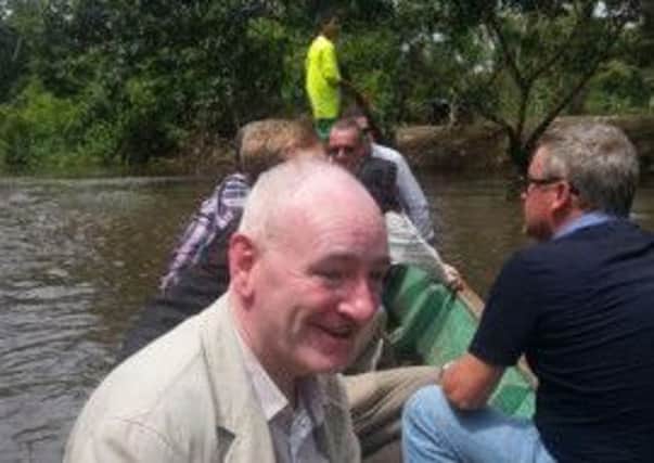 Mark Durkan in Putamayo. He said: "Varied journey in Putamayo today (by truck, canoe etc. Had challenges but nothing compared to the burdens and struggle of those we met."