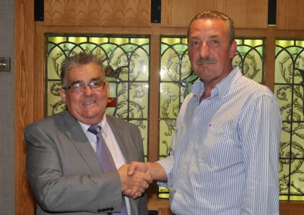 Matthew Hunter with the Mayor of Carrick Charles Johnston INCT 30-110-GR