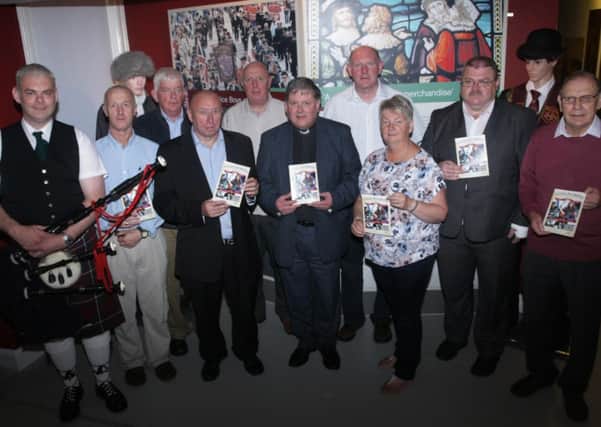 MAIDEN CITY FESTIVAL LAUNCH. . . .Group pictured at the launch of the Maiden City Festival at The Siege, Bishop Street on Thursday afternoon. From left are Jonathan McElwee, Stan Frazier, Tony Crowe, Chair, Jim Brownlee, Governor, Billy Moore, General Secretary, Very Rev. Dean William Morton, Ivan Taylor, Donna Best, Secretary, Trevor Boyd and Ronnie McCausland, Treasurer. The festival will run from 2-9 August in venues throughout the city and include music, dance, theatre and pageant. INLS3114MC003