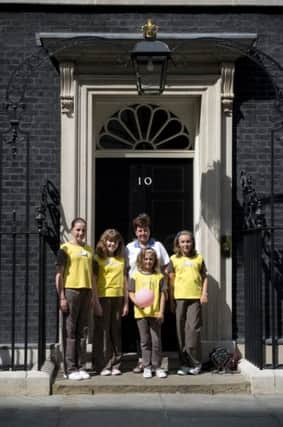 Bushmills Brownies pictured outside Number 10, Downing Street. INBM32-14S