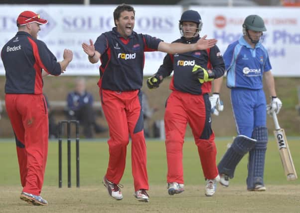 Kyle McCallan appeals for a wicket during the cup final.