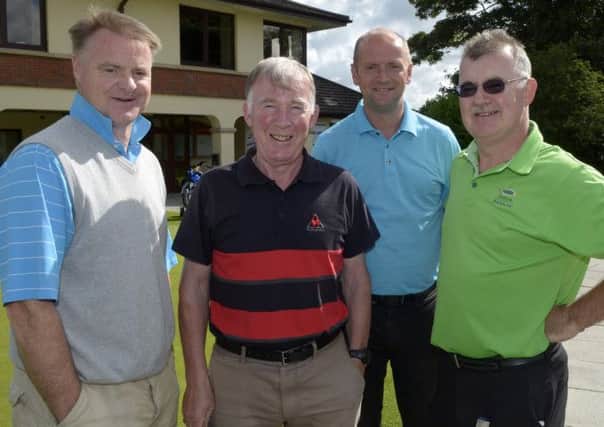 Rory Madeley and Hugo Downey (right), who are challenging for the Golfer of the Year title, alongside Ken Whan and Peter Hillen.  Edward Byrne Photography INBL1427-227EB