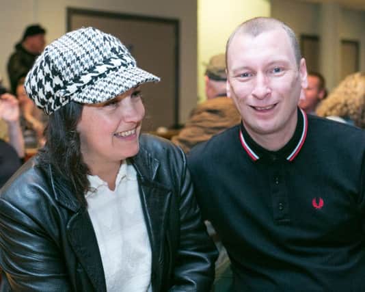 Alison McCullough and Stephen Boyd enjoying the Mods and Rockers event held in Whitehead at the weekend. INCT 32-416-RM