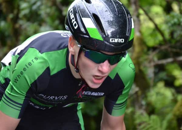 Marc Heaney giving his all at Errigal Youth Tour TT