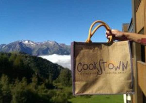 Cookstown's shopping bags in the Alps