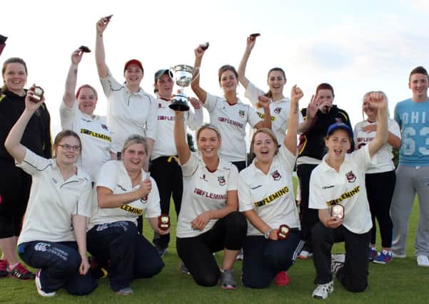 The winning Bready squad pictured celebrating after securing the Ladies Cup on Monday night.