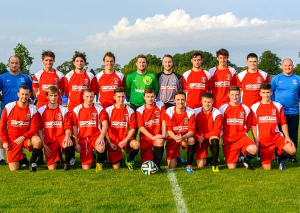 The Dollingstown team in their new away kit sponsored by Autocrew from Lurgan