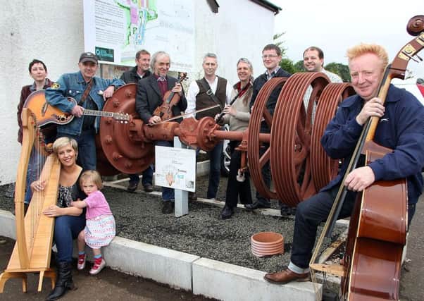 Willie Drennan and some of the musicians pictured at Raceview Mill, Broughshane, at the launch of The Fest at Raceview.