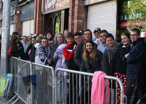 The overnight queue for tickets at Cooldiscs