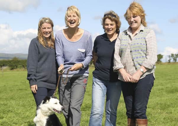 Jill Davidson, Phyllis Gilliand, Edith Crawford and Linda Gault at the Magheranorne Charity Sheepdog Trials.  INLT 33-676-CON