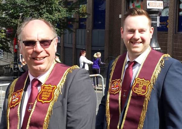 Eddie Hamill and Pete Moorehead enjoying the sunshine during Satuday's parade.