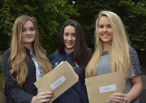 Pictured at Foyle College were Chloe McClements, Lucy Young and Eva Diver. INLS3314-106KM
