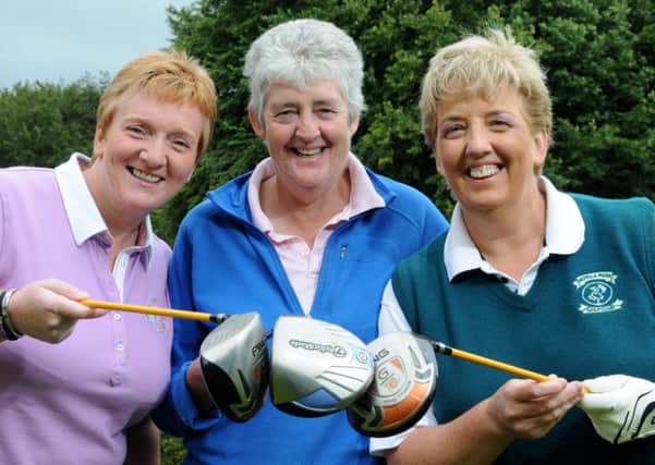 Jacqueline Evans, Christine Crockett and Sinead McMeel captured during the Lady Captain's Day competition at Moyola Park Golf Club.INMM3414-400