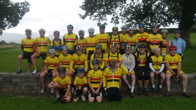 The group of cyclists from Banbridge CC at the 70th Anniversary outing at Castlewellan Park.