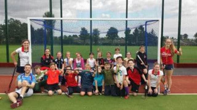 Children and coaches at the recent South Antrim Hockey Club summer scheme.