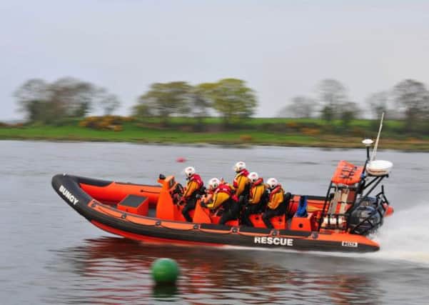 The Lough Neagh Rescue boat pictured during a training exercise.