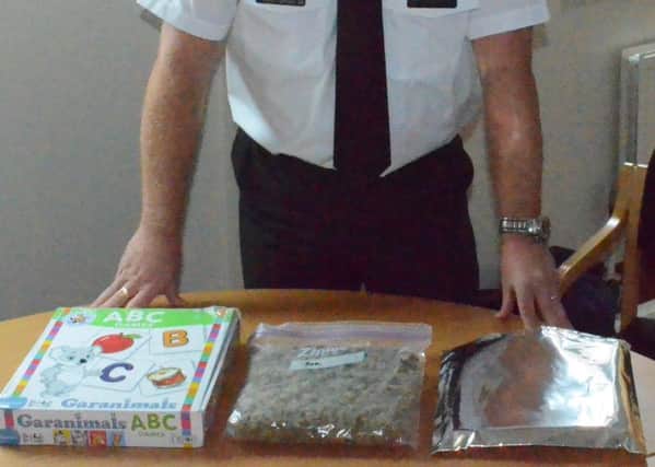 Chief Inspector Stephen McCauley with the seizure of suspected cannabis in Ballymena on Wednesday afternoon.