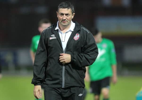Derry City manager Peter Hutton is expected to make a number of changes to his side that face Malahide United tomorrow night. Picture by Margaret McLaughlin.