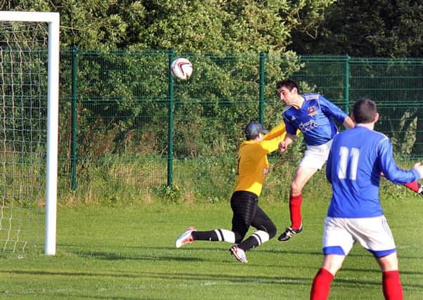 Clough Rangers score their second goal in last week's win over Abbeyview. INBT 35-802H