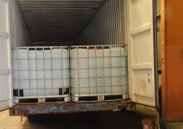 Photo issued by Essex Police of the shipping container where a the group of people from Kabul, Afghanistan, were found