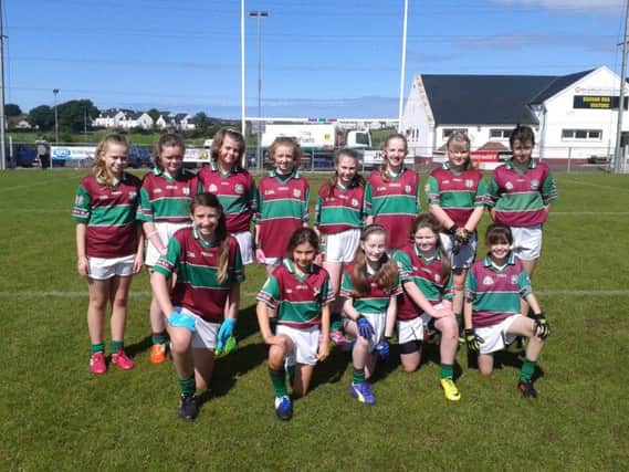 The Under-12 girls team at the gaelic football blitz. (S)