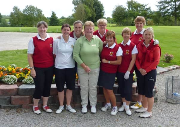 Edenmore Junior Foursomes team with ILUG official Heather Patterson and Team Captain Vivienne Wigton.
