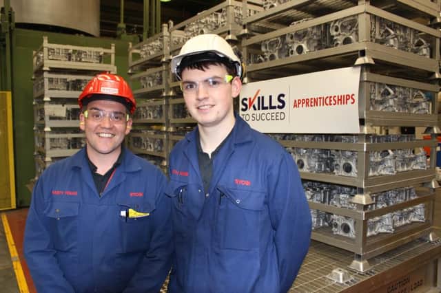 Pictured (left to right) are Barry Ferris and Gareth Harkness who feature in the Skills to Succeed apprenticeship advertisement. INCT 35-708-CON