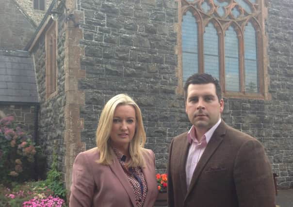 Jo-Anne Dobson MLA and Cllr Marc Woods at Holy Trinity Parish Church in Waringstown