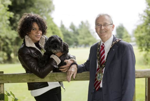 Mayor of Antrim, Councillor Brian Graham joins along with U105s Carolyn Stewart and Bonnie from the Dogs Trust are getting ready for Antrim Borough Councils Bark in the Park taking place at Antrim Lough Shore Park on Saturday 30 August, 12-3pm. This free event will be a great day out for families and their four legged friends with doggy themed childrens entertainment, free vet checks and micro chipping and the highlight of the day, the fun dog show. For more information: www.antrim.gov.uk/barkinthepark