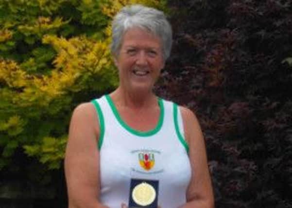 Eileen Stewart, County Antrim Harriers, winner of a category prize at Rathlin. INLT 36-901-CON