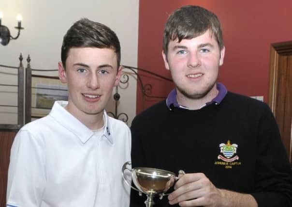 Juvenile Captain Michael Young presented the Small Cup to winner Jack McKerr © Edward Byrne Photography INBL1435-283EB