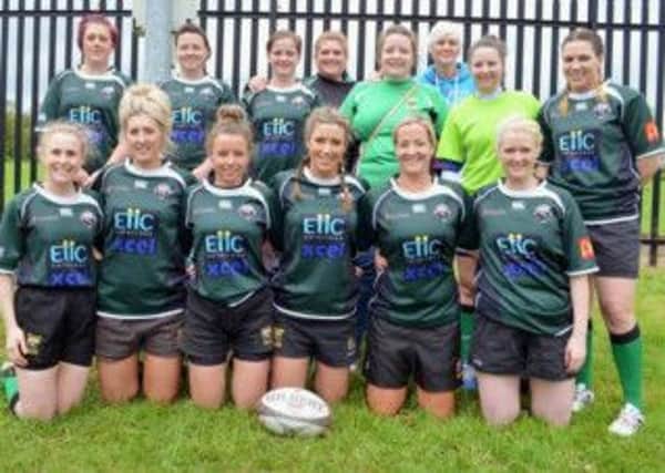 The current CoD Women's Rugby team, who have moved up to Division 2.